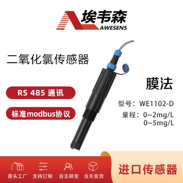 埃韦森数字2氧化氯传感器RS485接口瑞士膜帽自来水管网末端可直连PLC无需试剂耐压10bar可直插管网不依赖流速_可编程控制器/PLC_控制器_工业自动化_供应_工品联盟网