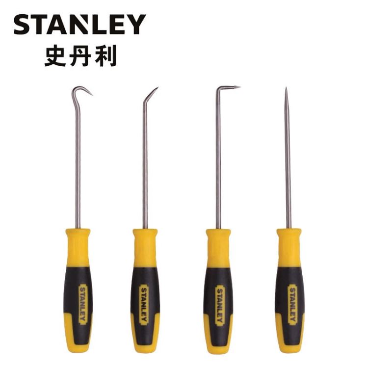 史丹利工具4件套钩针标准角度直角钩针不锈钢尖头划针82-115-23  STANLEY工具