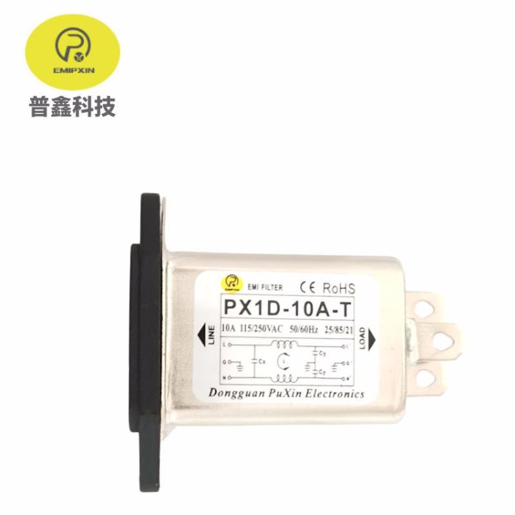 普鑫EMIPXIN电源滤波器PX1D-XXA-T插座式安装多电路设计多种输出方式110/250VA1-16A低成本高性能