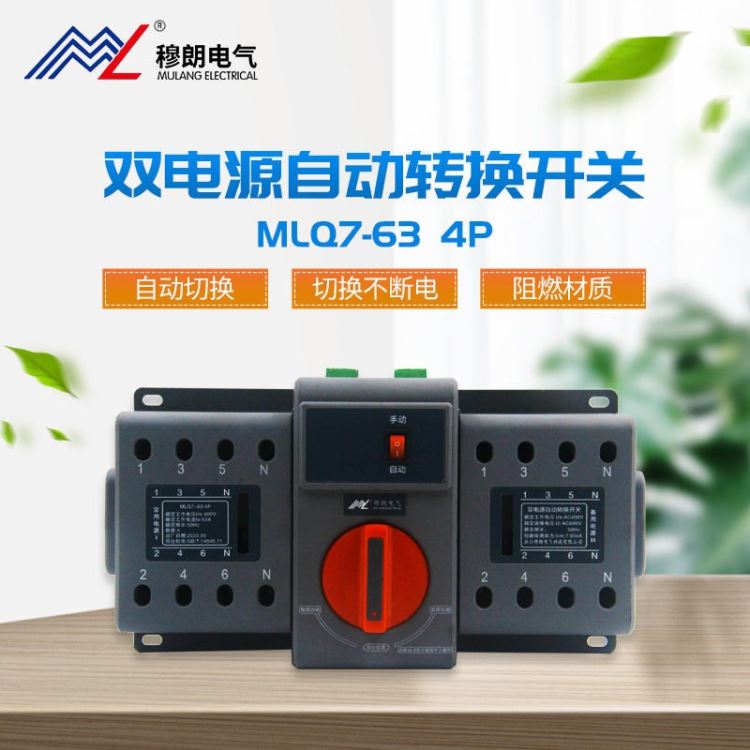CB级新款双电源自动转换开关家用2P/3P/4P/63A双电源自动切换开关_转换开关_开关_电工电气_供应_工品联盟网