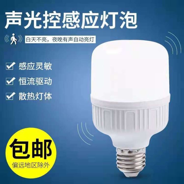 LED灯泡 感应智能照明E27螺口灯泡 玖恩灯具