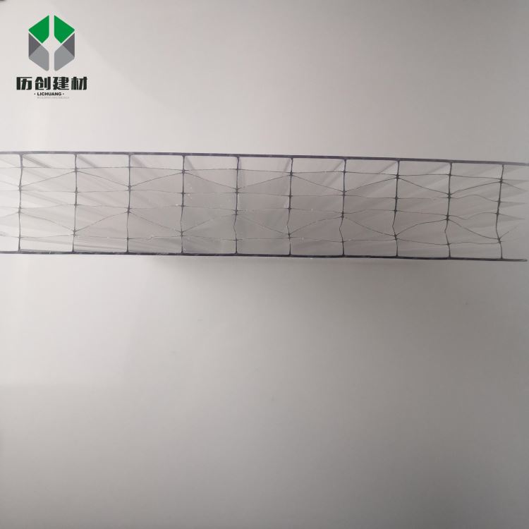 广东历创厂家批发供应10mm透明宝蓝两层阳光板米字格pc板材顶棚车棚过道雨棚PC板_顶棚灯具_室内灯具_工业照明_供应_工品联盟网
