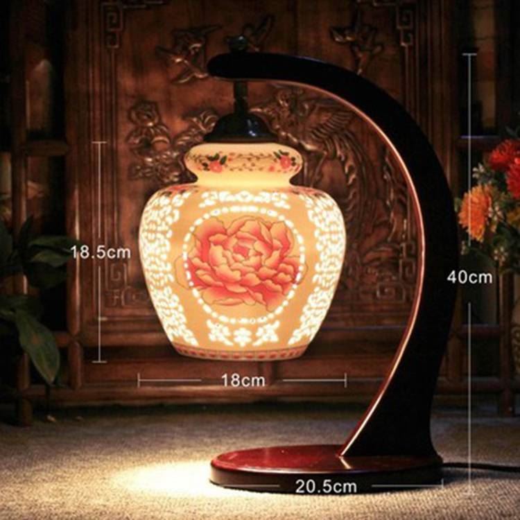 景德镇中式台灯圆球灯罩装饰灯罩陶瓷台灯创意