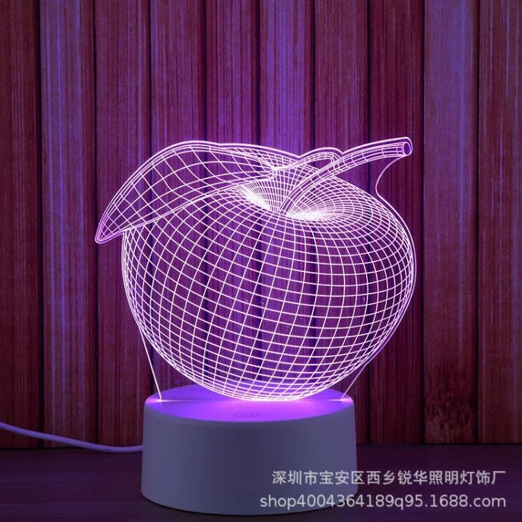 七彩渐变的3D台灯 USB接口可固定一个颜色 led小夜灯支持定制图案_台灯_室内灯具_工业照明_供应_工品联盟网