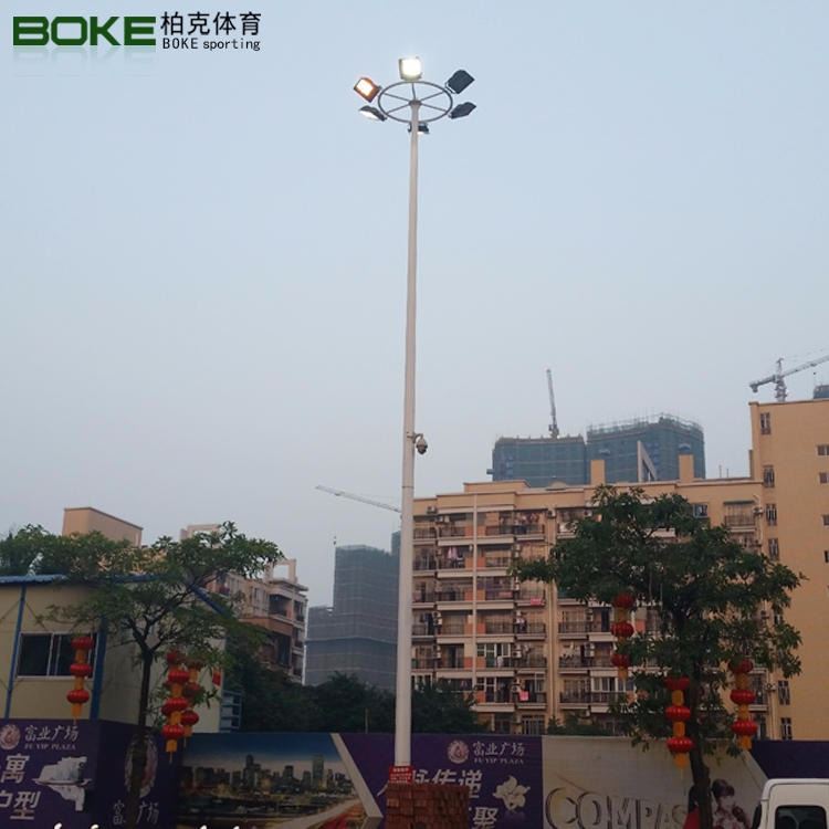 小区12米一拖六高路灯灯杆 led白光灯带地脚笼 上海亚明灯具照明 中山柏克球场灯杆厂家_灯带_室内灯具_工业照明_供应_工品联盟网