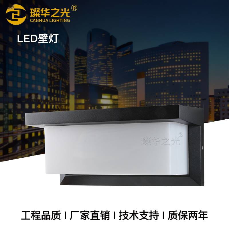 led户外铝材壁灯宽压110V IP65户外感应美规防潮壁灯