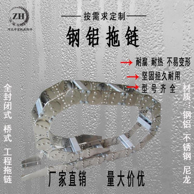 中宏电缆拖链 机床拖链 钢制拖链 桥式全封闭拖链 机床不锈钢铝拖链 雕刻机坦克链 工程车专用钢铝拖链 厂家直销_拖链_机床附件_机械设备_供应_工品联盟网