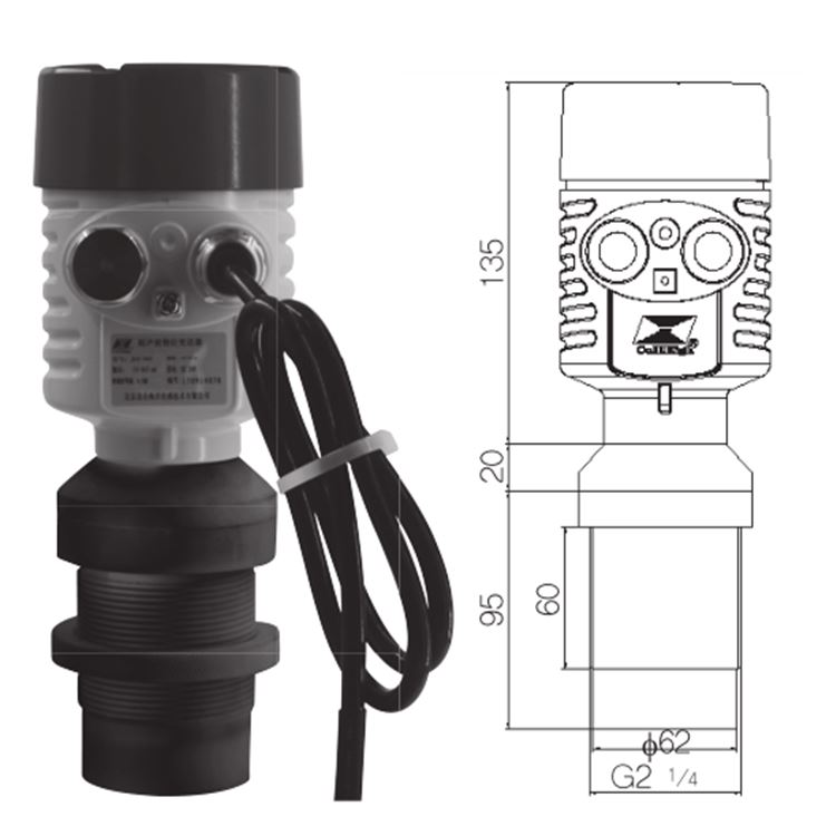 西安传感器厂家防腐型超声波物位变送器JCS-10NW带485通讯