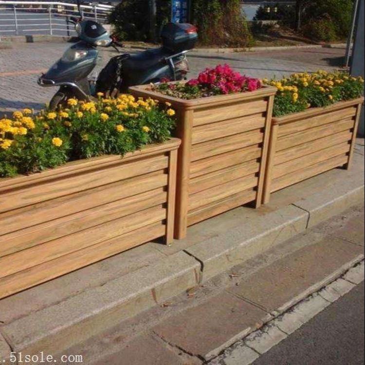 街道专用花箱铝合金花箱 景观花箱 防腐木花箱 道路隔离花箱 护栏一体式花箱 碳化木花箱_隔离围栏_道路安全_安全防护_供应_工品联盟网