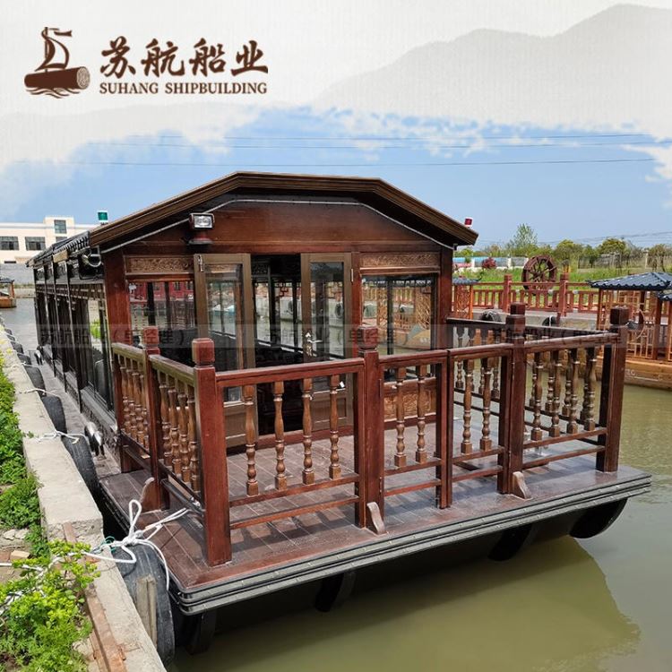 泰州画舫船厂家 景区仿古游船 玻璃钢画舫木船 内河电动观光船 水上餐厅船 商务接待餐饮船 电动画舫船 电动游船苏航定制_电动喷涂机_电动工具_五金工具_供应_工品联盟网