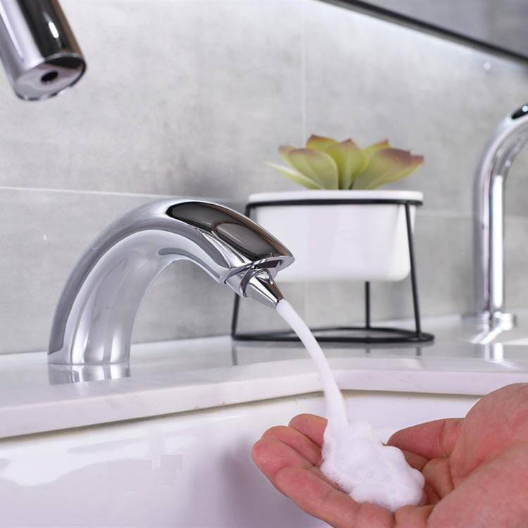 星级酒店 智能卫浴台盆感应泡沫皂液器 交流手控出泡泡洗手