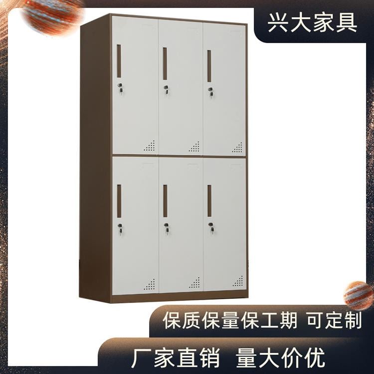 铁柜 铁皮柜 铁皮更衣柜 铁皮柜厂家兴大供应 6门员工宿舍更衣柜 可定制_更衣柜_办公家具_办公清洁_供应_工品联盟网