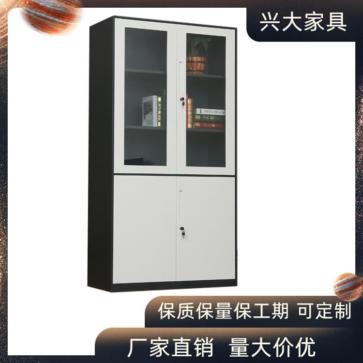 铁皮柜 铁柜 上玻璃下铁掩门文件柜 铁皮柜厂家兴大供应 铁皮文件柜 可定制_文件柜_办公家具_办公清洁_供应_工品联盟网