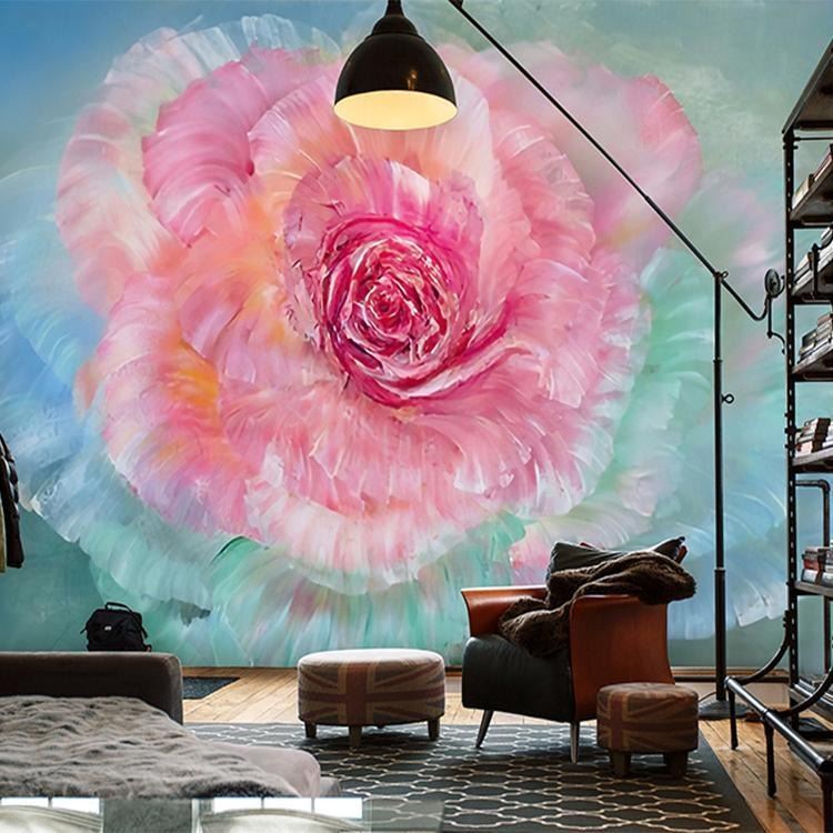 壁多美无缝墙布厂家-繁华系列仿手绘可来图定制沙发电视床头背景