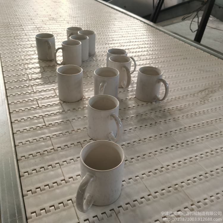 陶瓷玻璃水杯柔性塑料链板输送机 威诺来图定制_杯壶水具_办公日用_办公清洁_供应_工品联盟网
