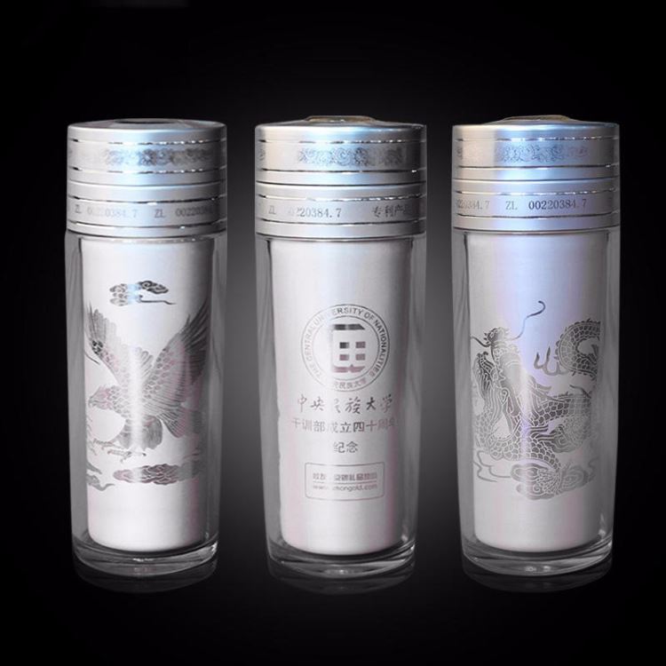 中金雪花纯银质水杯定制 公司企业商务礼品 纯银水杯定制工厂 定制logo实用礼品送员工_杯壶水具_办公日用_办公清洁_供应_工品联盟网