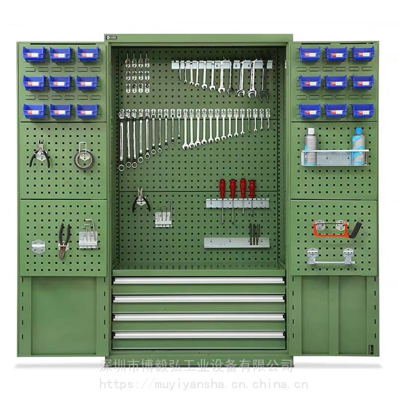 重型五金工具柜铁皮柜多功能零件柜车间带锁双开门置物柜加厚批发