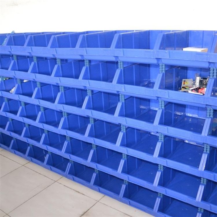 加厚塑料组立式零件盒 组合式物料盒 元件螺丝盒 五金工具货架背挂塑料盒蓝
