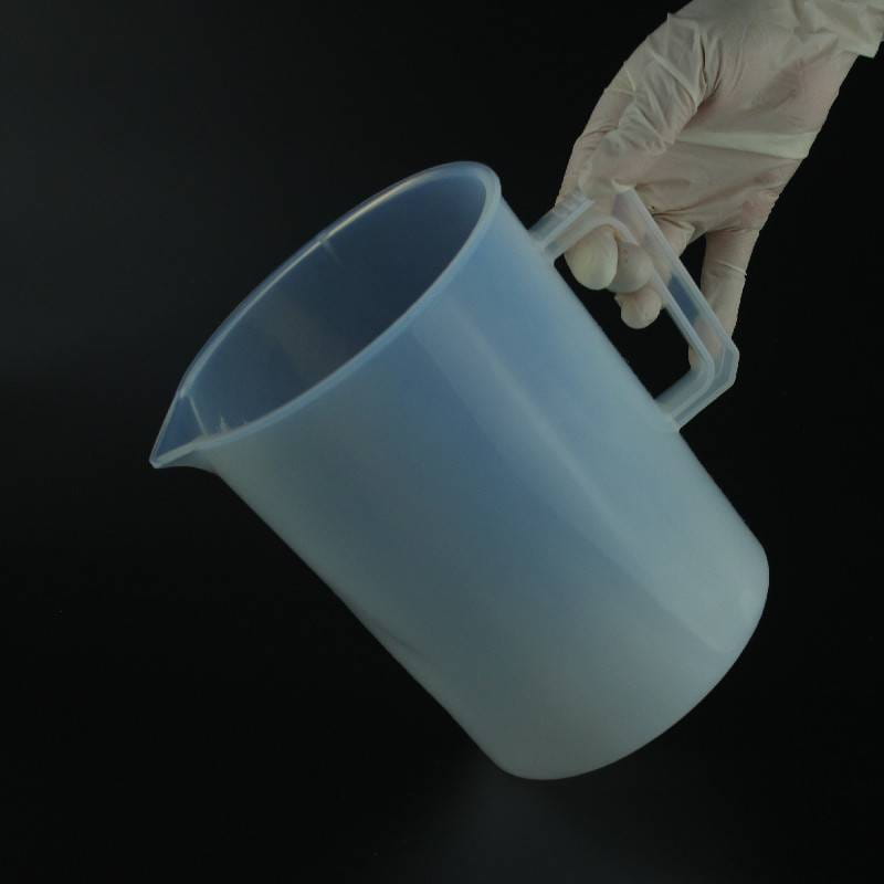 PFA烧杯带把手带刻度耐酸碱耐高温可定制1000ml塑料四氟材质