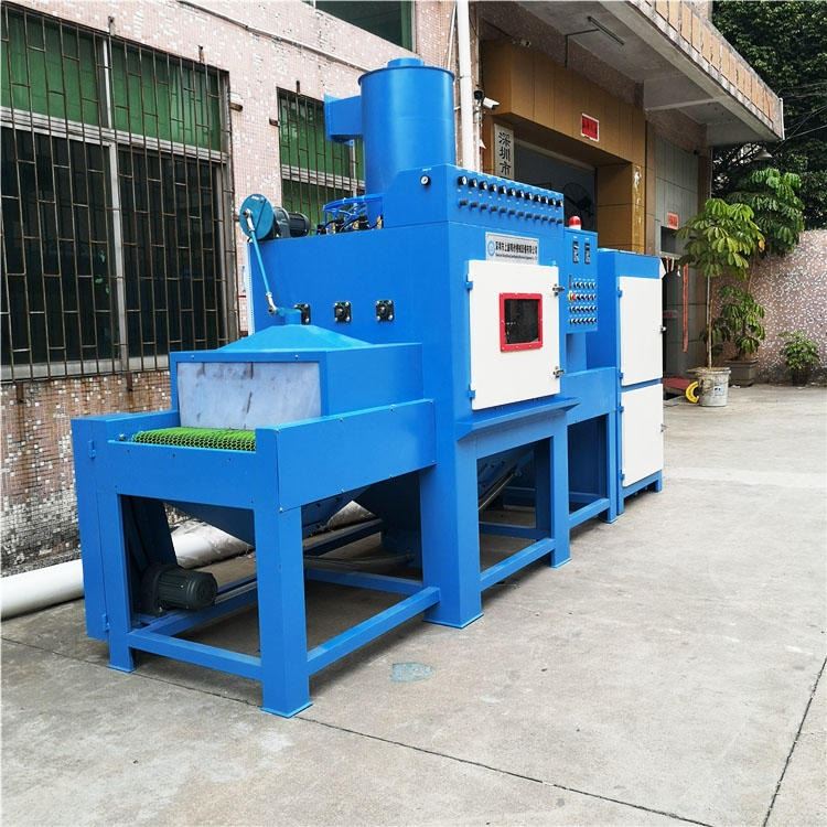 浙江温州自动喷砂机 金属铁件输送式自动喷砂设备 自动除锈喷砂机
