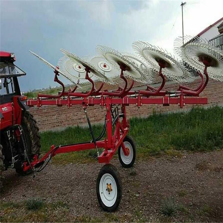 玉米秸秆搂草机厂家 圆盘式搂地耙子 拖拉机后置牵引搂草机