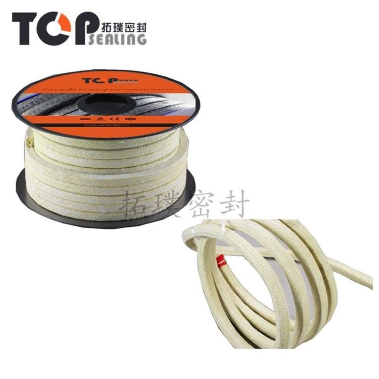 芳纶盘根 全新料芳纶盘根 芳纶纤维编织浸四氟盘根 优质水泵密封填料 芳纶混编盘根 6500拓璞密封_盘根_密封件_五金工具_供应_工品联盟网