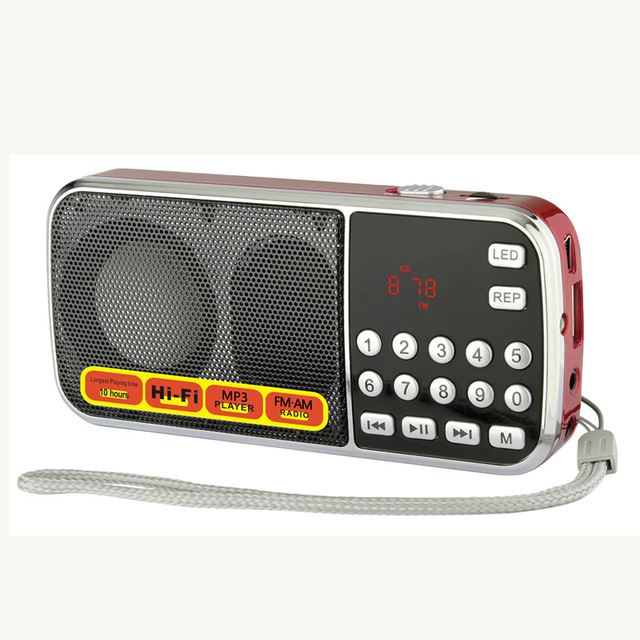 外单爆款L-088AM 收音机便携插卡音箱迷你MP3播放器老人机 带LED手电筒
