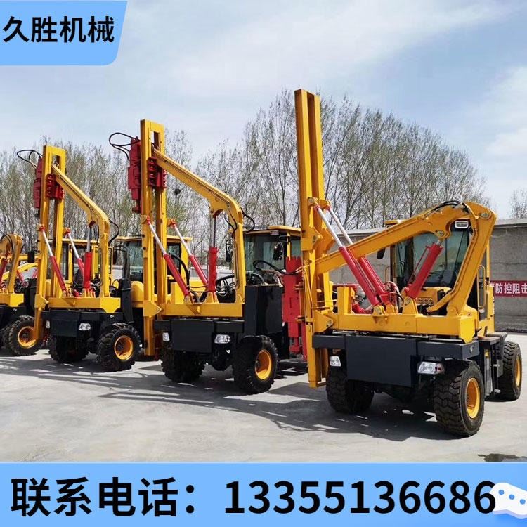 装载式液压系统护栏打桩机 操作稳定效率高 波形高速护栏打桩机 久胜机械_液压系统_液压机械_机械设备_供应_工品联盟网