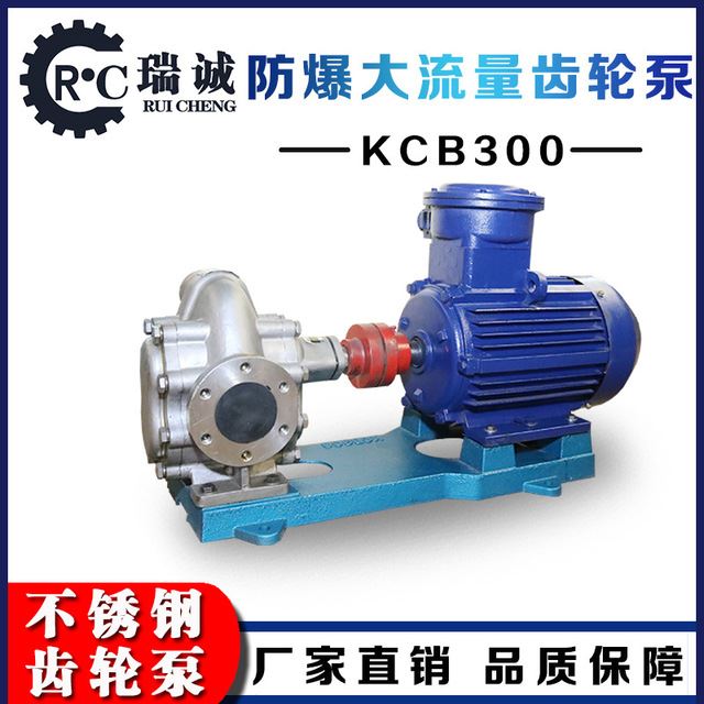 瑞诚供应 型号全可加工定制电动防爆不锈钢KCB-300大流量齿轮油泵 柴油机油油漆输送泵