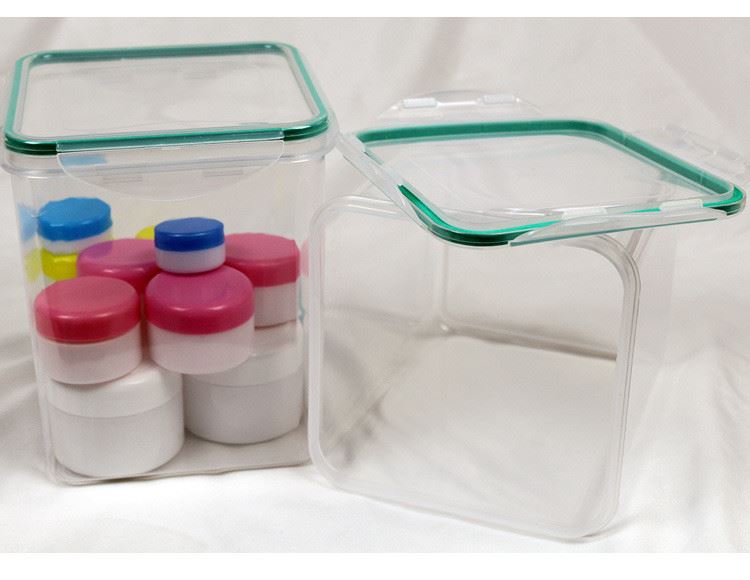 鼎信康 塑料收纳盒厂家 长方形整理箱PP大号 透明塑料桶 1kg手提乐扣桶
