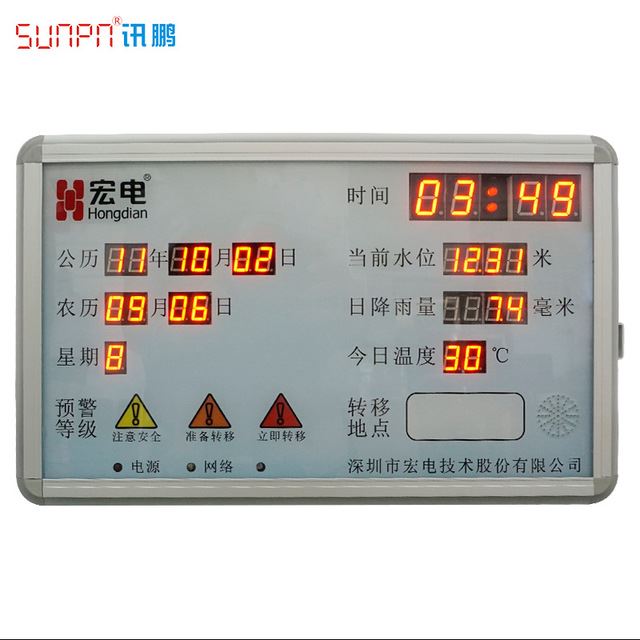 防汛预警监控屏 水位雨量温度显示屏 环境监测显示屏 SUNPN讯鹏定制气象数据实时检测显示屏_防汛用品_应急处理_安全防护_供应_工品联盟网