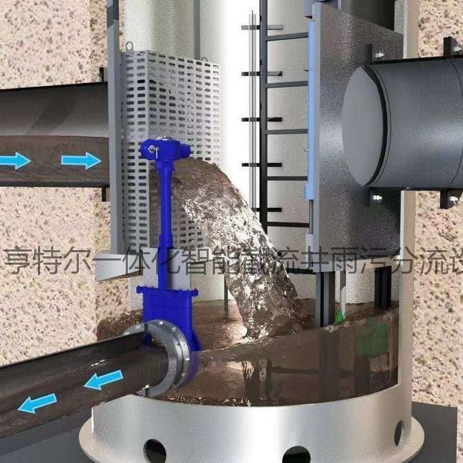 北京一体化截流井厂家 雨污分流截污井设备 一体化截流井泵站 玻璃钢泵站盐城亨特尔