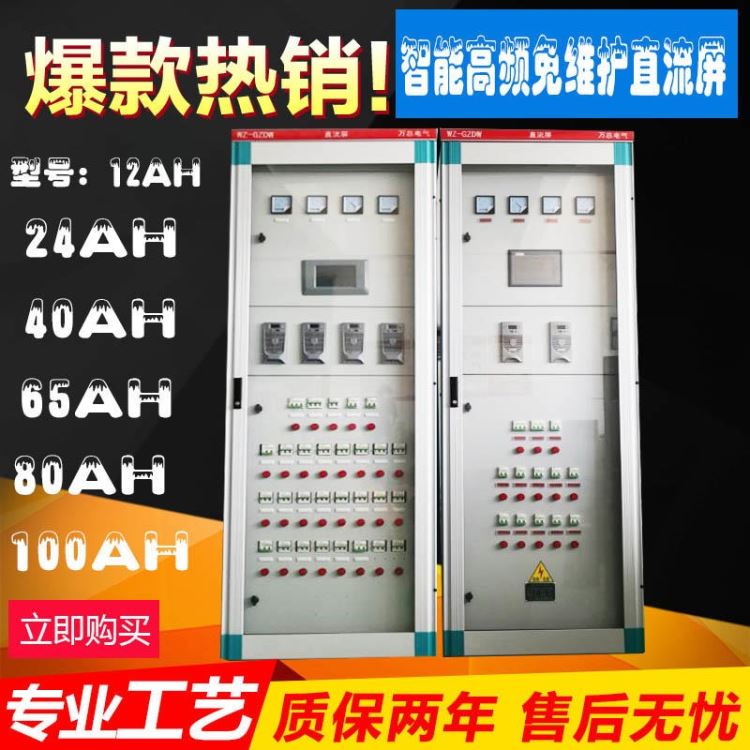 万总电气 工厂直销  直流屏20AH豪华型柜式安装 输出DC220V/110V 直流电源 充电模块 监控模块主机 触摸屏