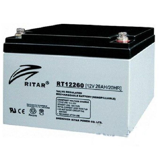 瑞达蓄电池RT12260 RITAR铅酸蓄电池12V26AH 照明 太阳能 应急电源电池