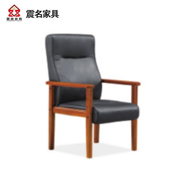 上海直销 简约现代 四脚实木老板椅 皮椅电脑椅 经理椅办公椅 震名家具SH-BD1057-WD-5111