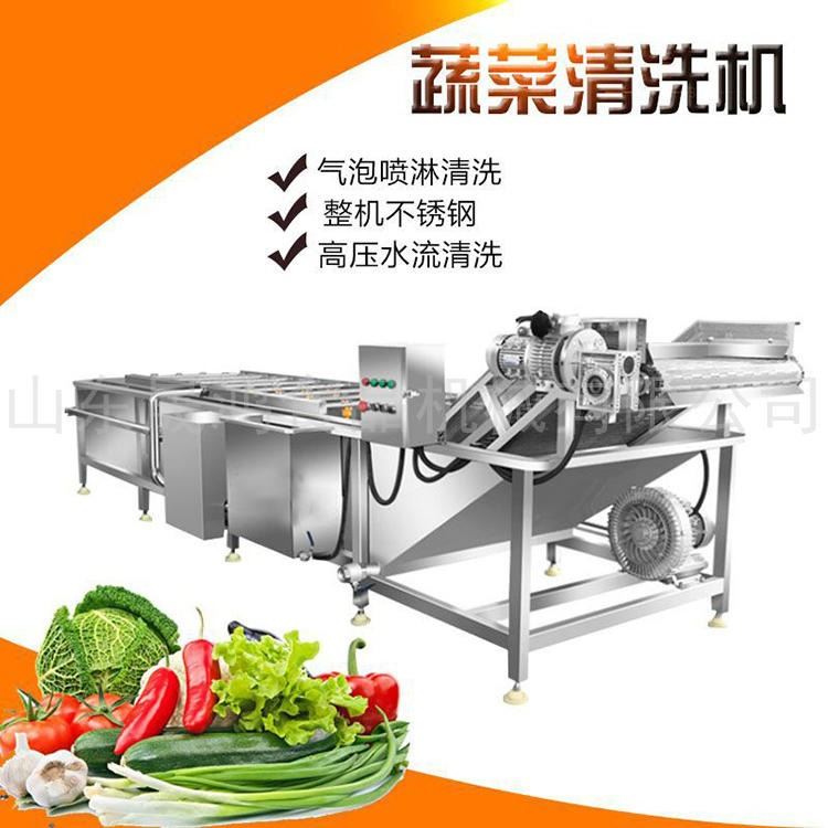 蔬菜漂烫冷却流水线 全自动叶类菜清洗线设备 全自动蔬菜清洗机