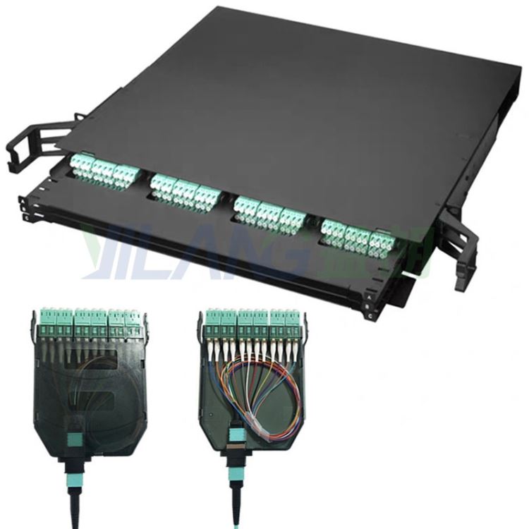 MPO光纤光缆接线终端盒1u48芯高密度抽屉式配线架