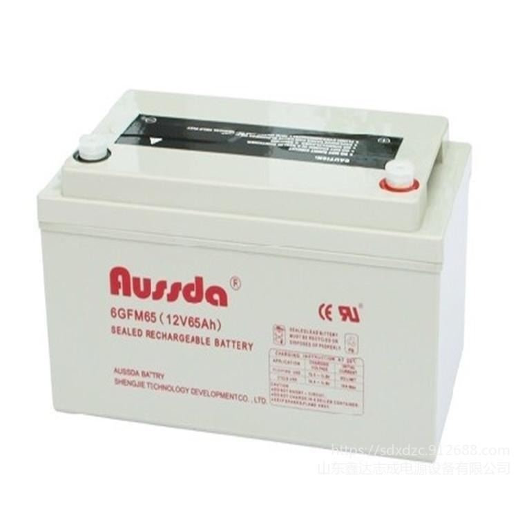 AUSSDA电池12V65AH奥斯达蓄电池6GFM65 太阳能路灯电池 消防应急EPS电池