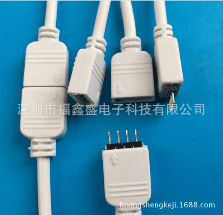 深圳厂家FXSCONN/福鑫盛圆孔4P公母连接器 LED灯条连接线连接线型号大全