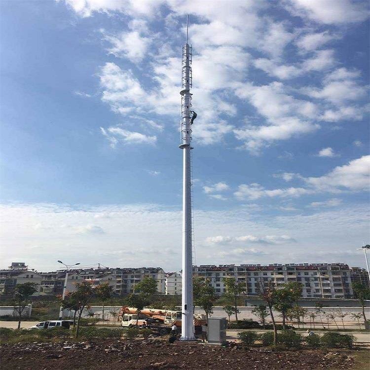 泰翔设计制作4G通信单管塔钢结构  4G通信角钢塔 美化单管塔价格  质保30年