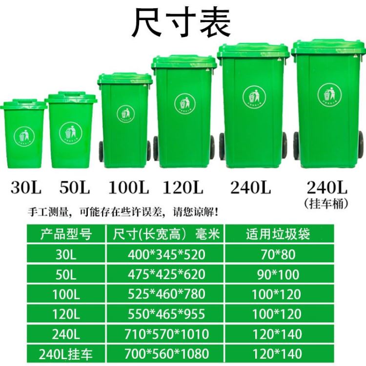 城乡街道垃圾桶  240L塑料垃圾桶 分类垃圾桶 垃圾桶定做 加厚垃圾桶坚固耐用